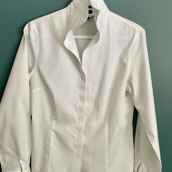 Jones New York COLLECTION Women's HIDDEN BUTTONS Tailored, No Iron Cotton Shirt - Picture 11 of 11